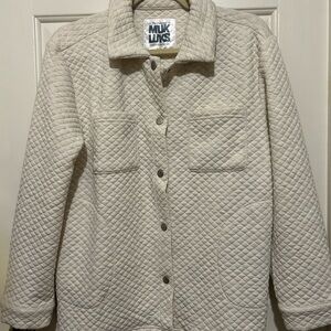 Muk Luks Off-White Quilted Utility Jacket